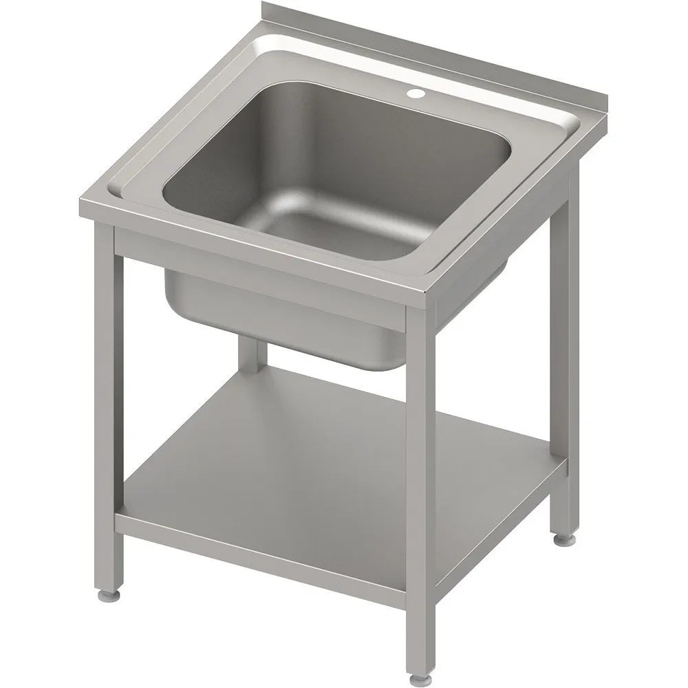 Easy assembly table with sink and shelf 600