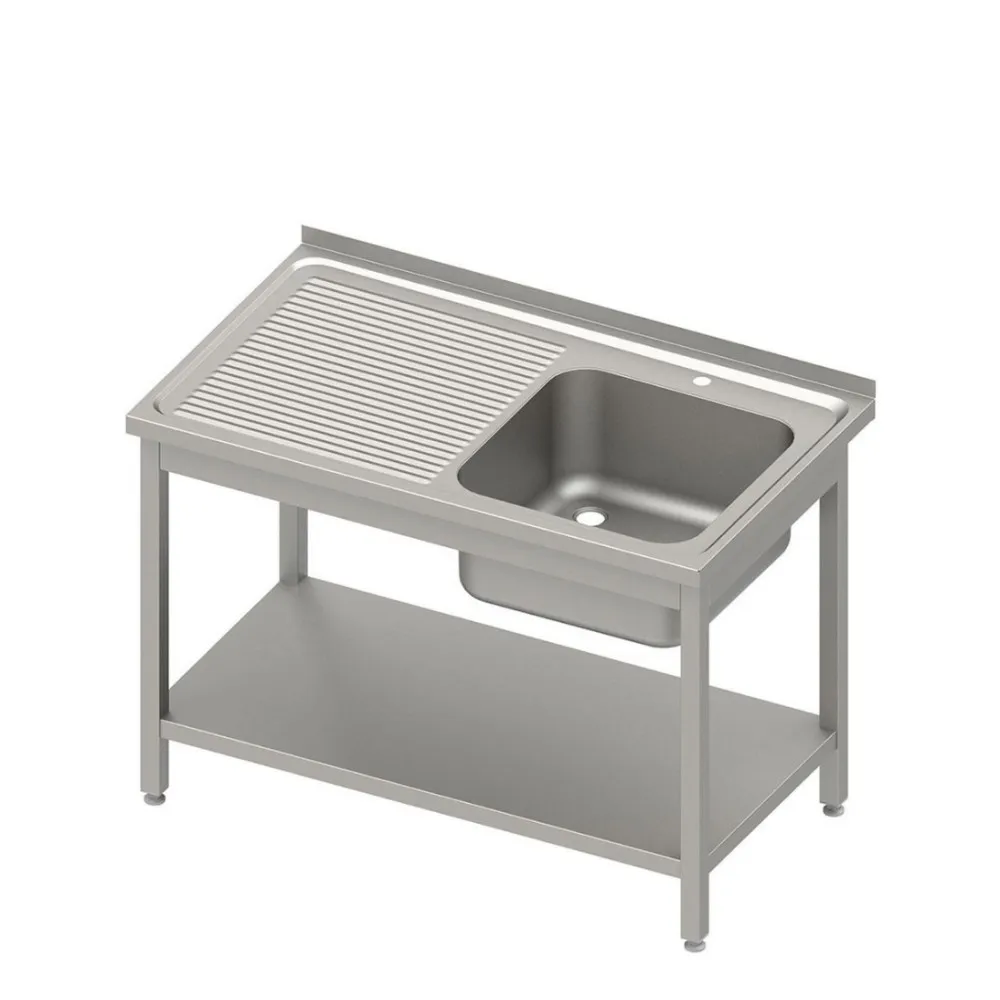Easy assembly table with sink and shelf 1200