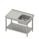 Easy assembly table with sink and shelf 1200