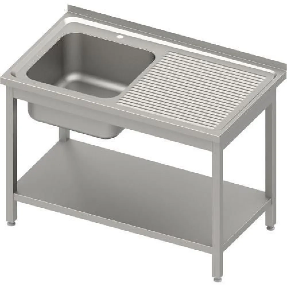 Easy assembly table with sink and shelf 1200