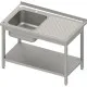 Easy assembly table with sink and shelf 1200