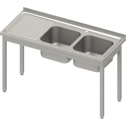 Easy assembly table with 2 sinks 1400