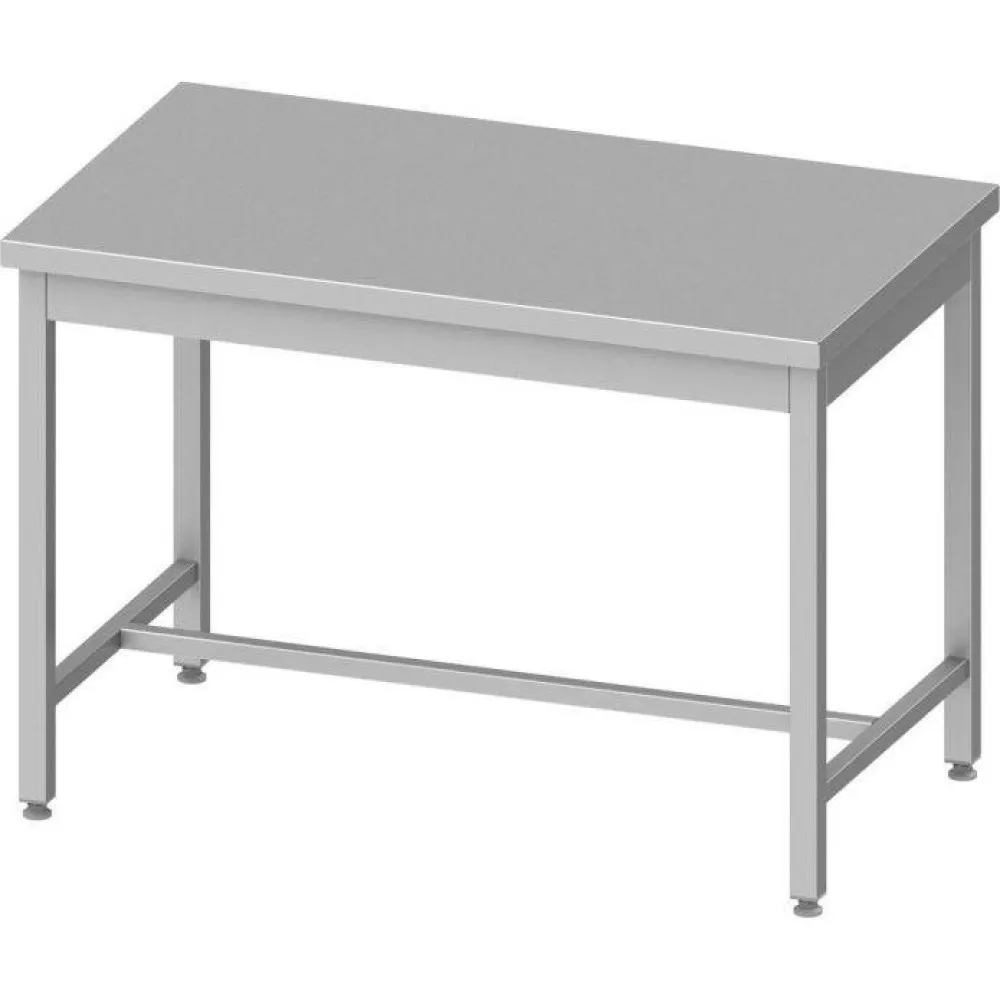 Stainless steel central table without shelf 1000