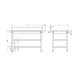 Stainless steel table with two shelves 1200