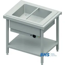 Hot chafing dish with one camera 2xGN1/1