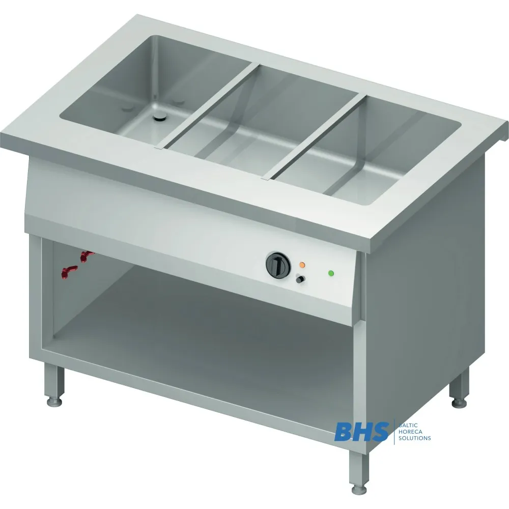Cold chafing dish 3 GN1/1 with one camera and a shelf