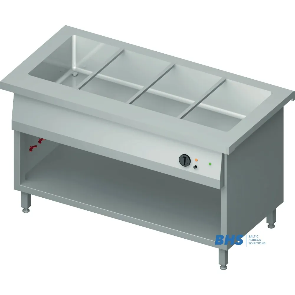 Cold chafing dish 4 GN1/1 with one camera and a shelf