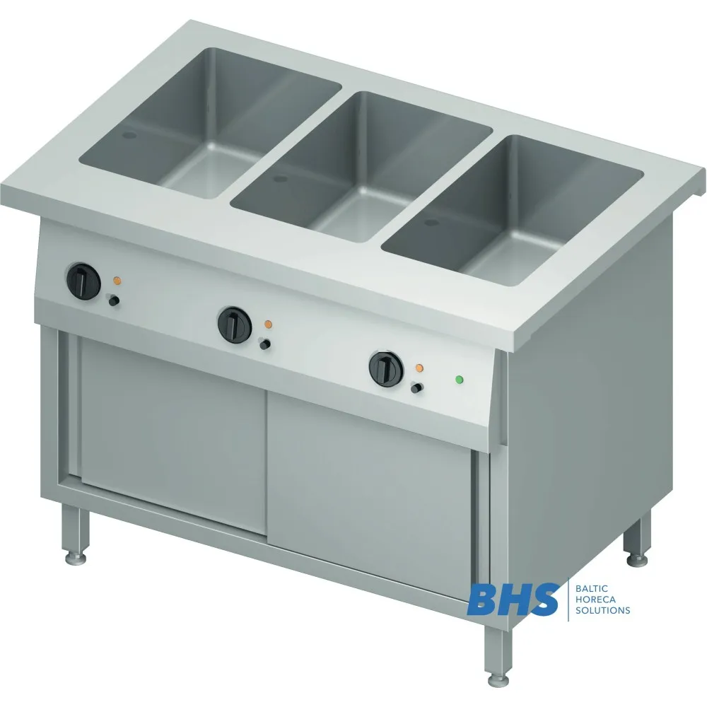 Cold chafing dish 3 GN1/1 with separator and cupboard