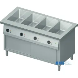 Cold chafing dish 4 GN1/1 with separator and cupboard