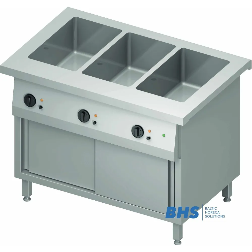 Cold chafing dish 3 GN1/1 with separator and heated cupboard