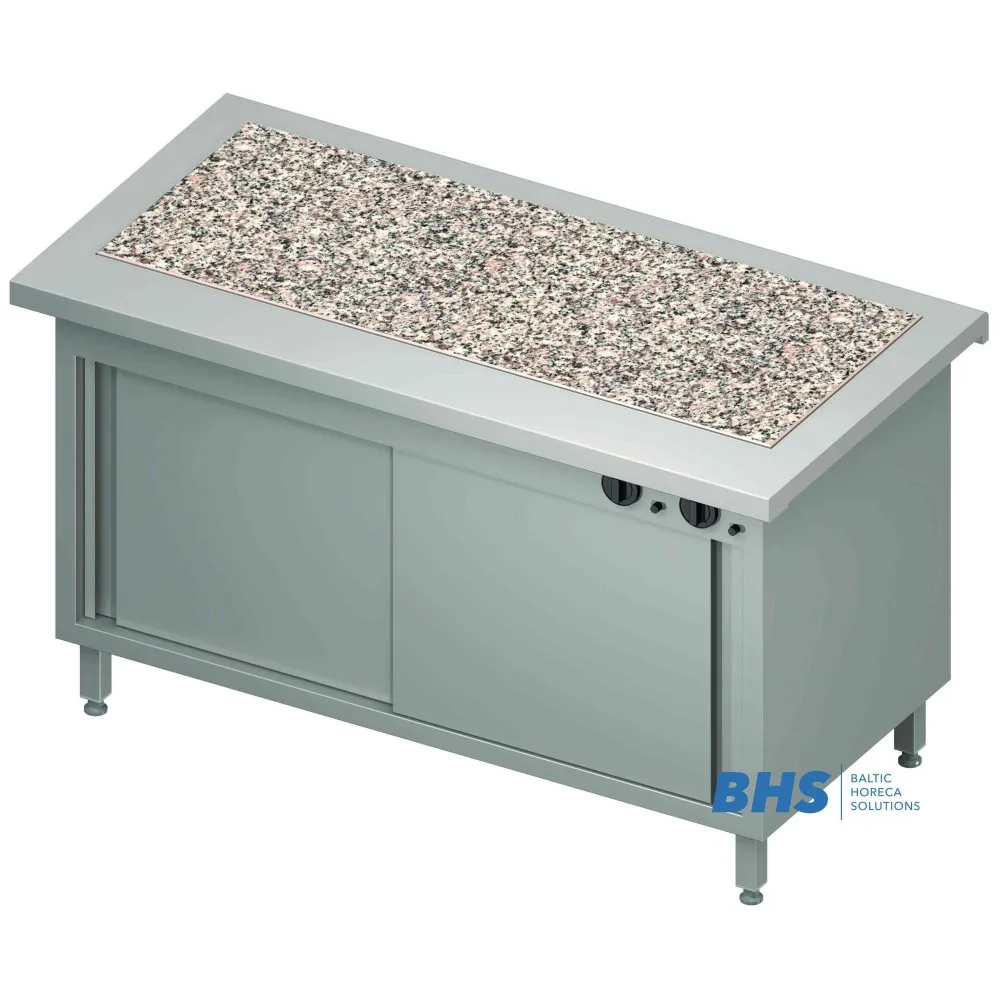 Hot granite surface 4 GN1/1 with heated cupboard