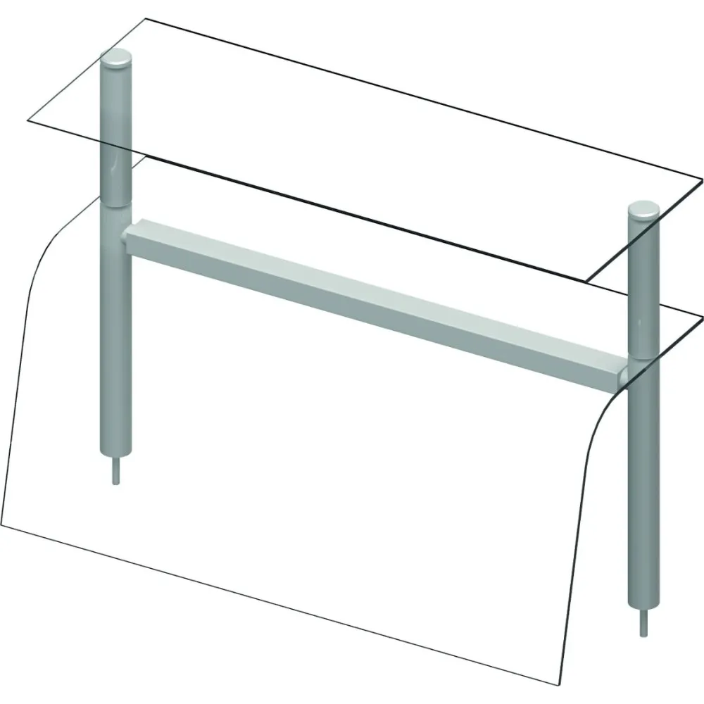 Double neutral display (curved glass) 1122 mm