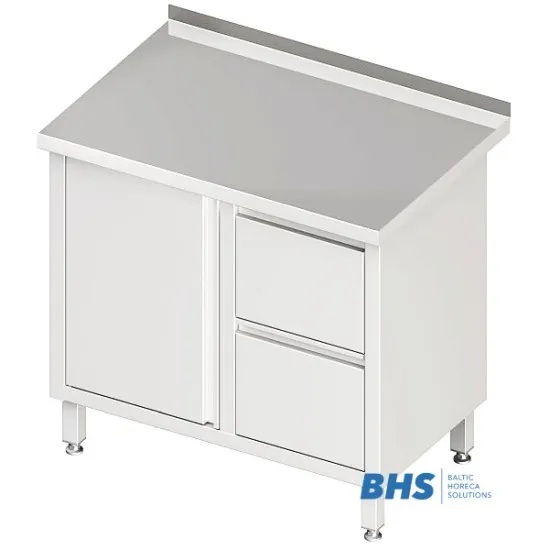 Table with 2 drawers and hinged door