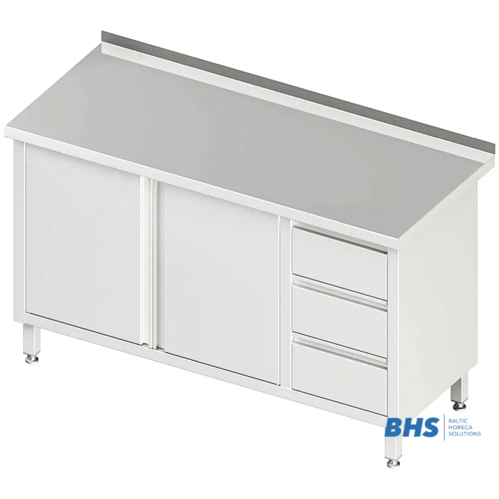 Table with 3 drawers and shutting door 1800 mm