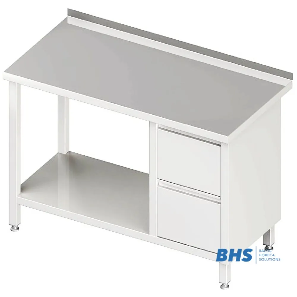 Table with drawers and shelf 1800