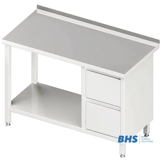 Work desk with drawers and shelf