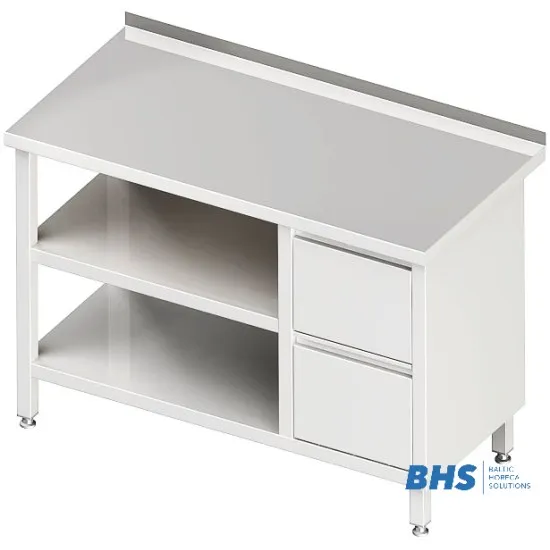 Desk with drawers and 2 shelves