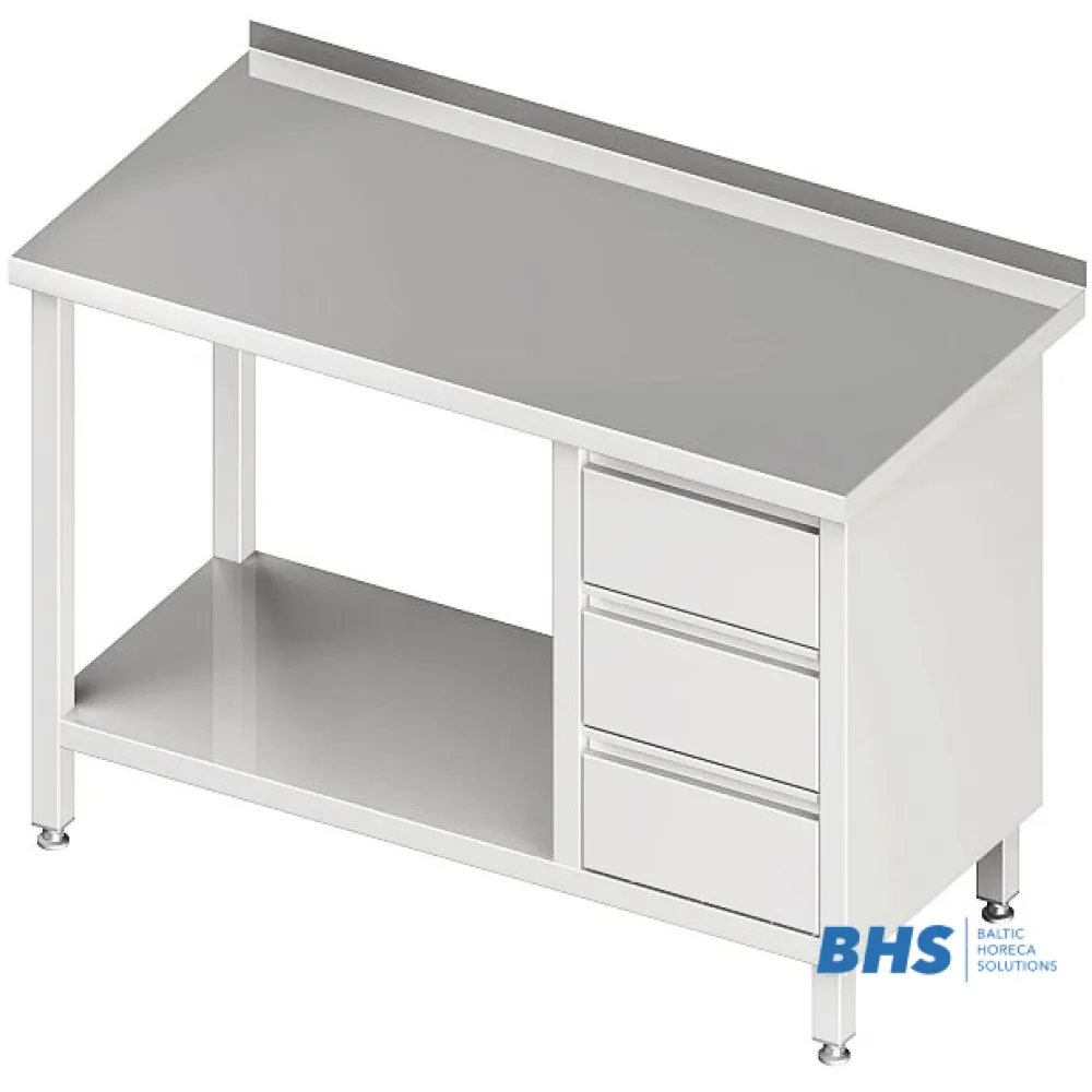 Table with three drawers and shelf 1700