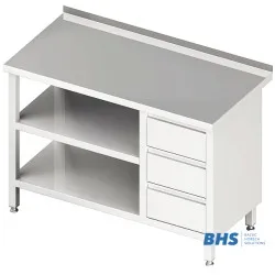 Table with three drawers and two shelves 800