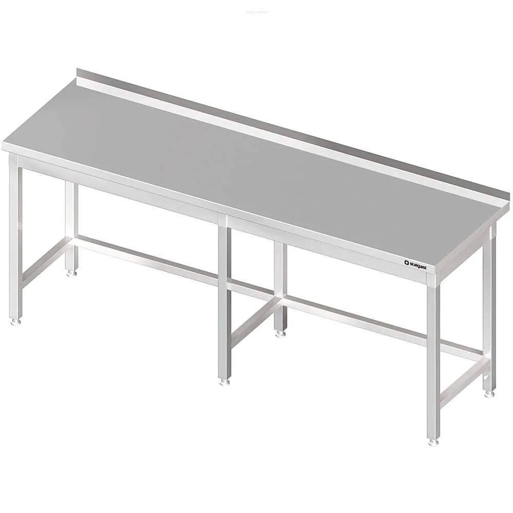 Stainless steel table with frame and side 2500