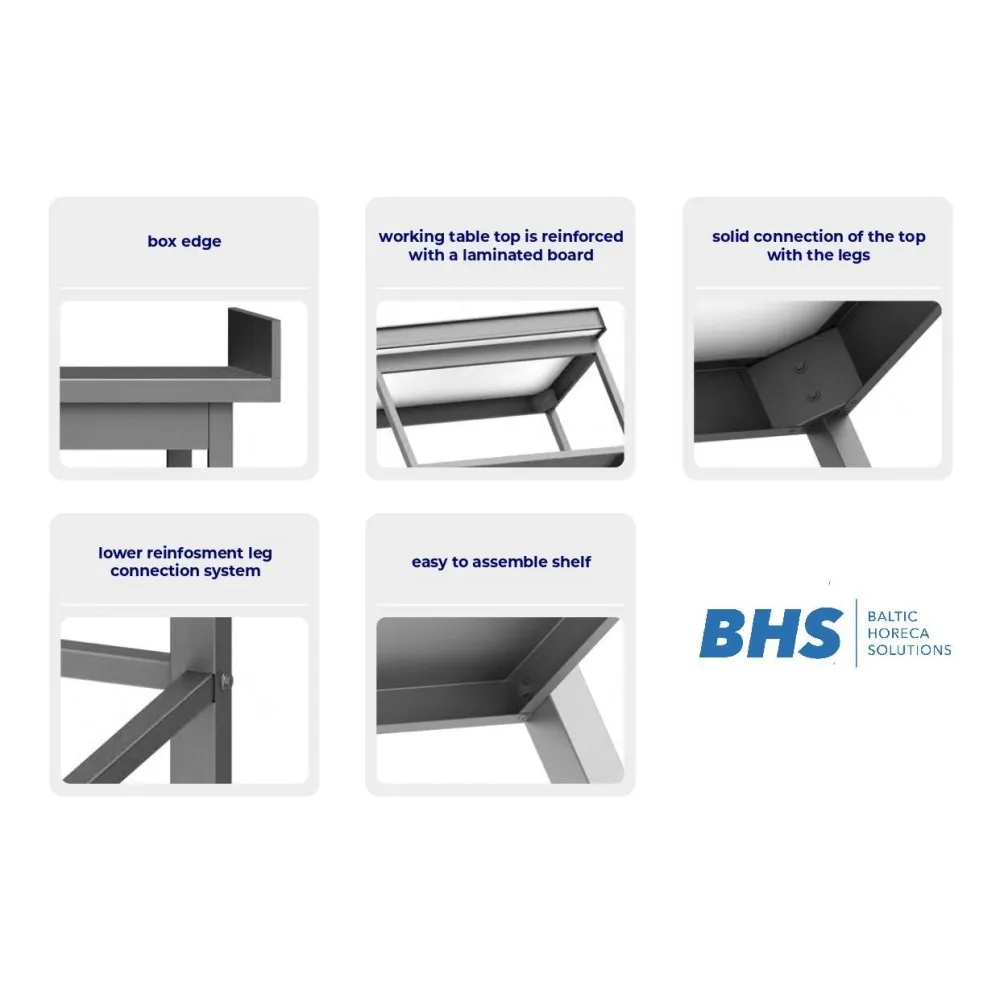 Table with a single-chamber sink with a shelf 1200x700 mm