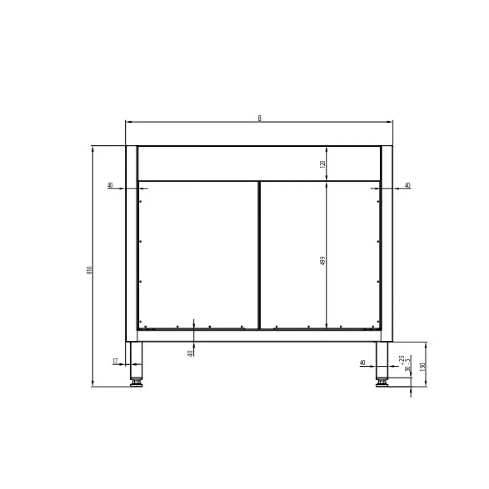 Cupboard with wing doors H-810 mm