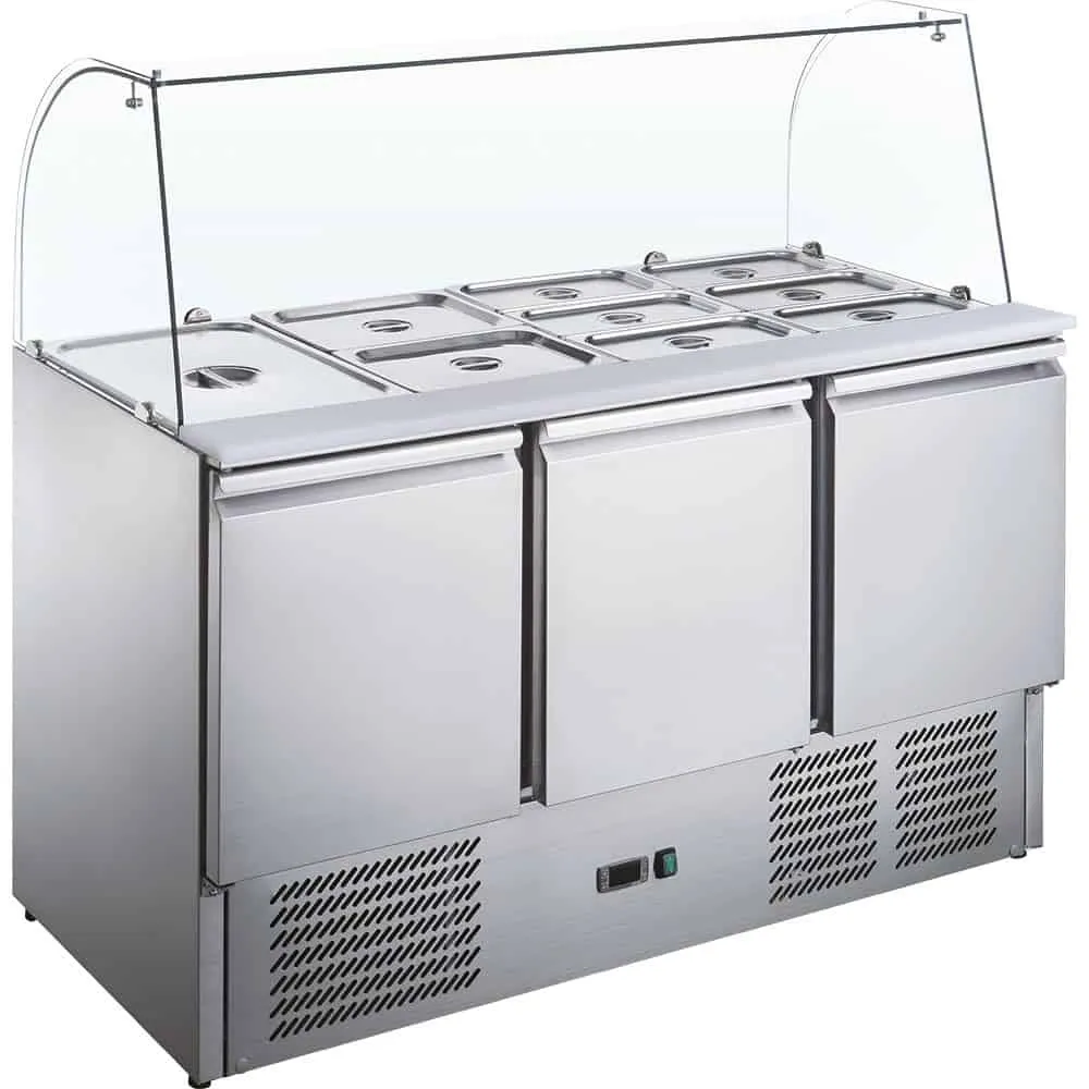 Cooling counter with showcase 16 x GN1/4