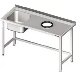 Table with sink and waste hole