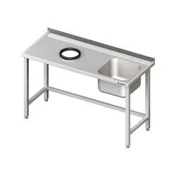 Table with sink and waste hole