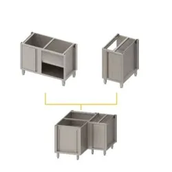 Corner cupboard with doors H-810 mm