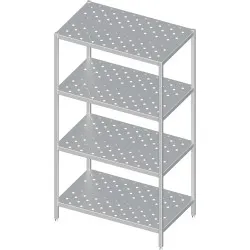 Easy assemble perforated  shelf H- 1800mm , depth 400 mm