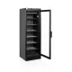 Black display freezer with a heated glass door, 270l