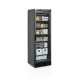 Black display freezer with a heated glass door, 270l