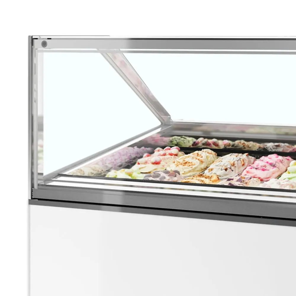 Ice cream freezer with flat glass 1.43 m²