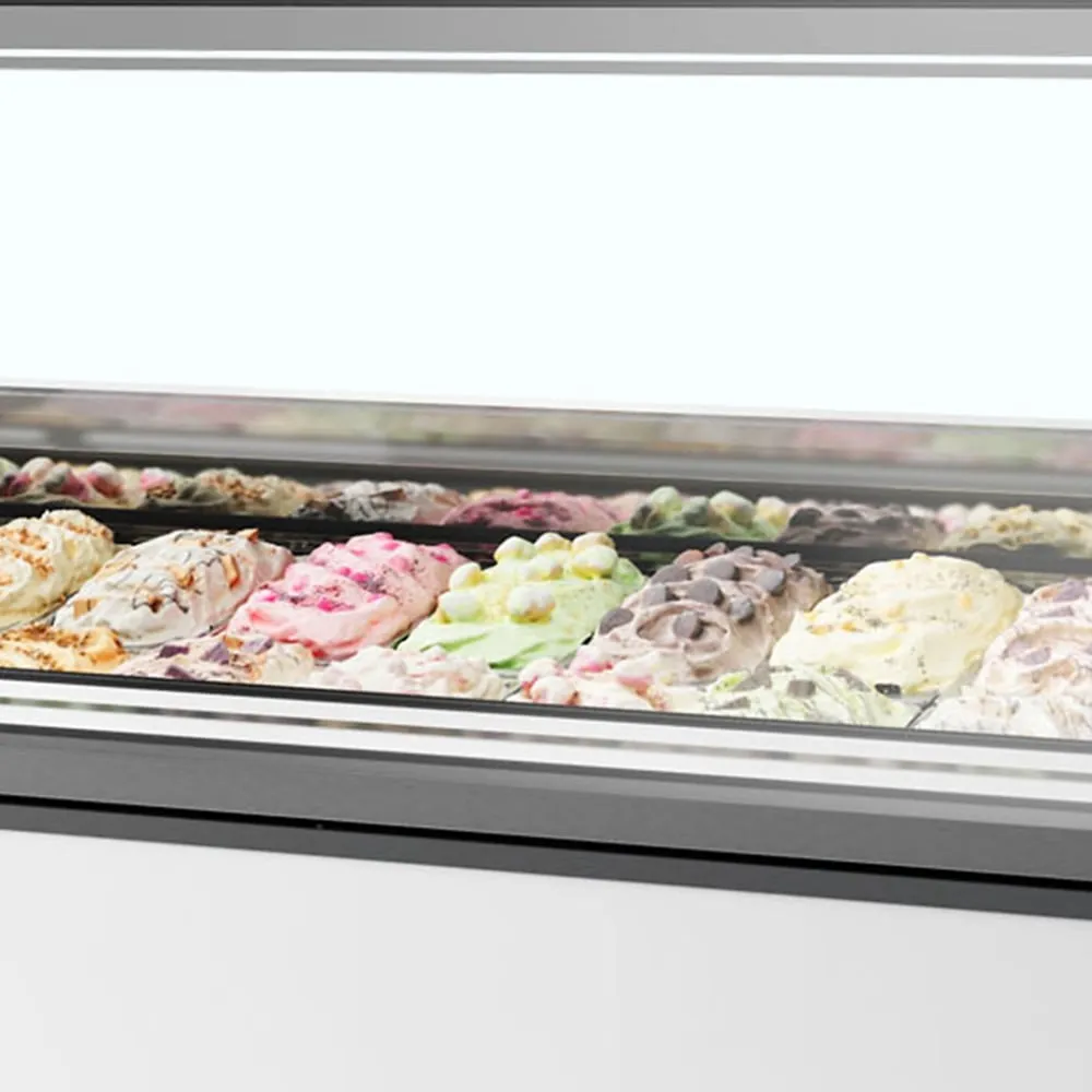 Ice cream freezer with flat glass 1.43 m²
