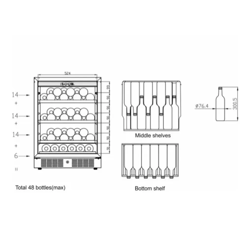 Wine cooler 141L Black