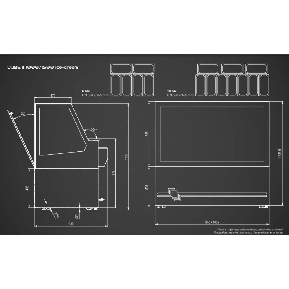 Ice-cream showcase CUBE II 1500 ICE-CREAM