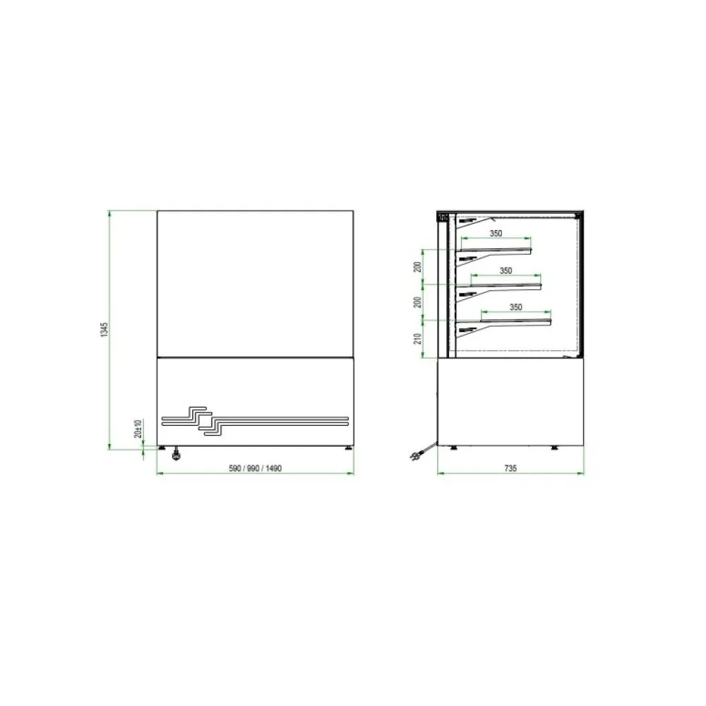 Patisserie showcase CUBE II 600 Grab n Go
