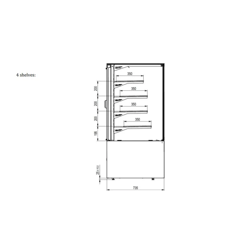 Patisserie showcase PANORAMA HIGH 1500 HEOSONE SELF SERVICE