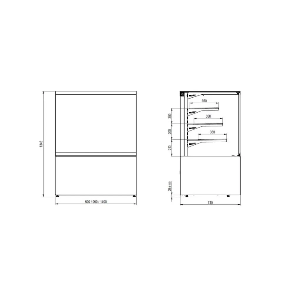 Patisserie showcase PANORAMA NORMAL 1500 Self Service