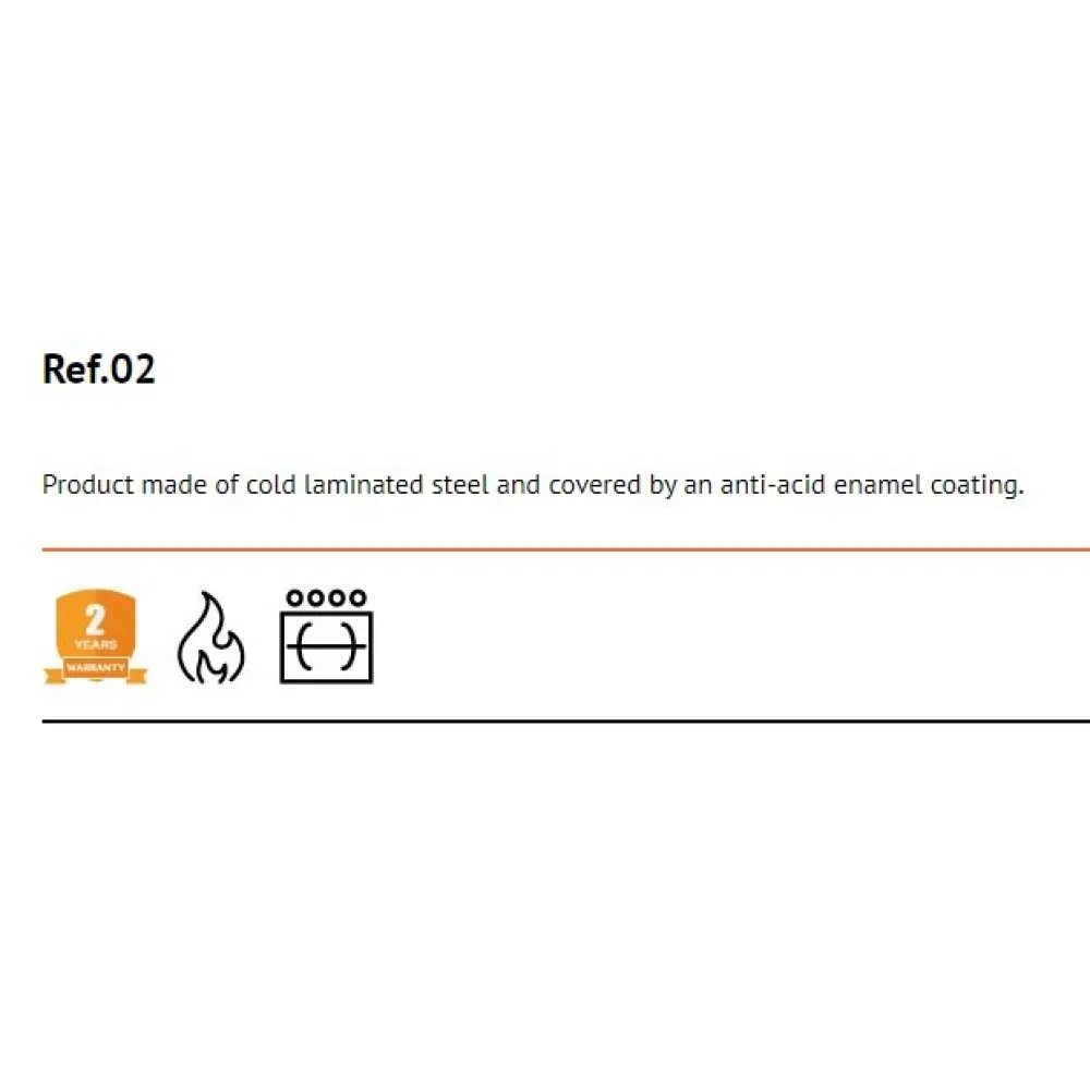 Paella pan from enamelled steel 50 cm