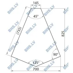 Corner table inner 45 with shelf