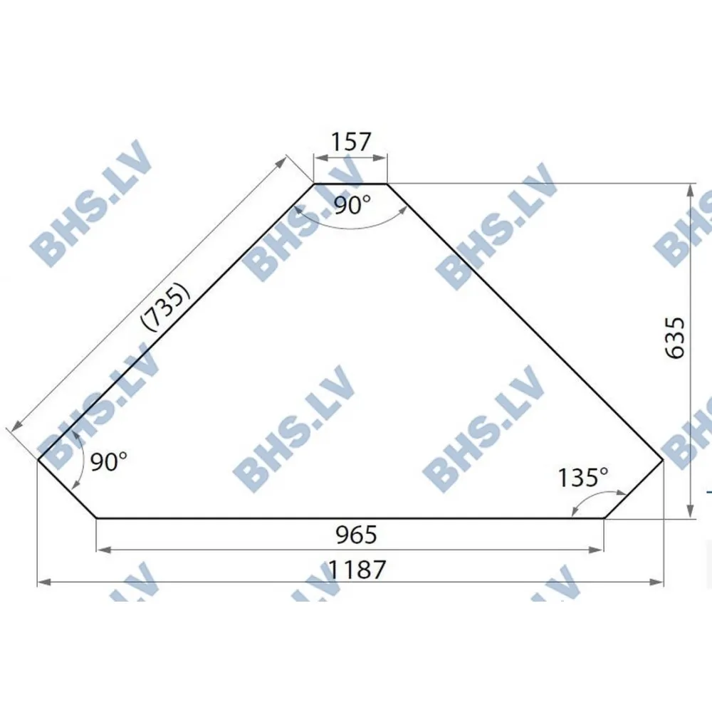 Corner table inner 90 with shelf