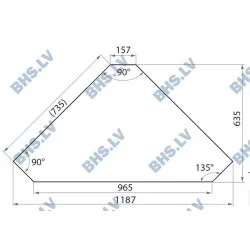 Corner table inner 90 with shelf