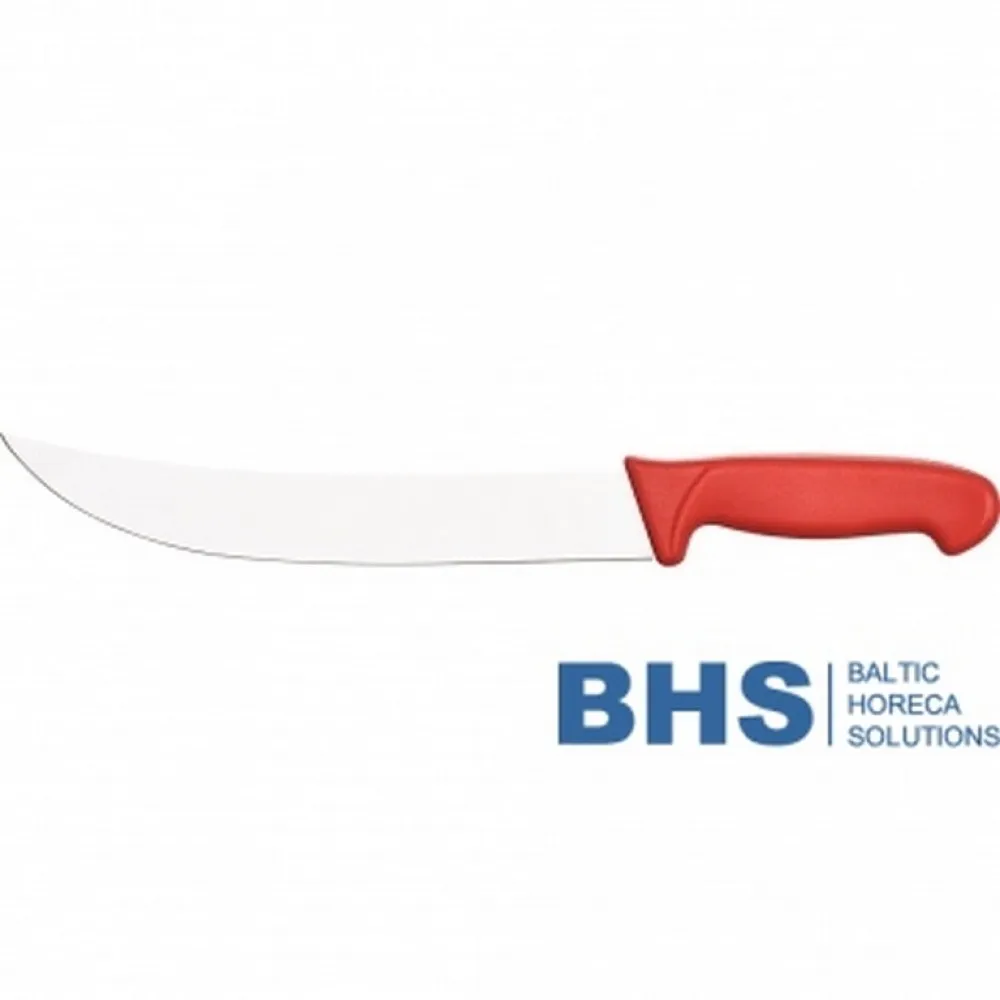 Curved butcher knife 250 mm red