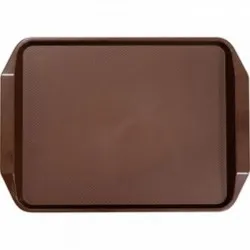 Square non-slip tray, dark brown 43x30.5 cm