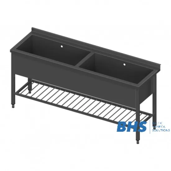 Table with two pools and grid shelf