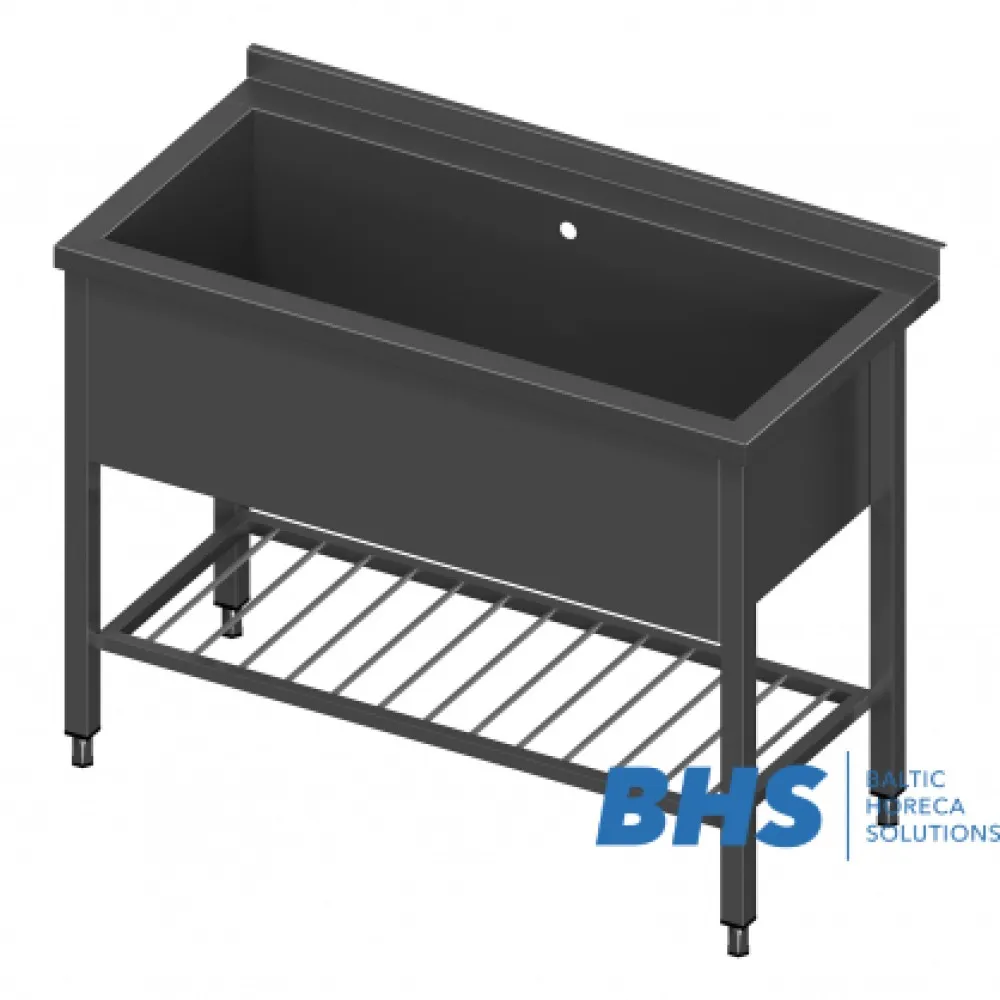 Table with pool and grid shelf 1500