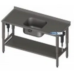Metal table with adjustable height and sink 3200