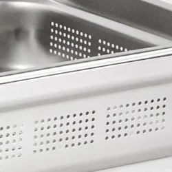 Perforated GN1/1 container h-100 mm, s/steel , STANDART